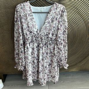 Purple floral mini dress